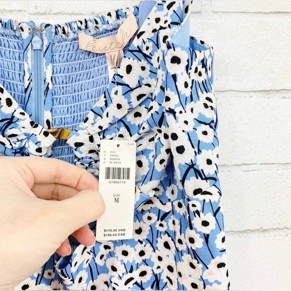 NWT Anthropologie Hutch Blue Motif Ditsy Floral Print Wide Leg Jumpsuit - Picture 13 of 13